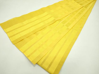 平和屋着物＊夏物　本場筑前博多織　半幅帯　間道　櫨染色 正絹　逸品　CABG7291rv
