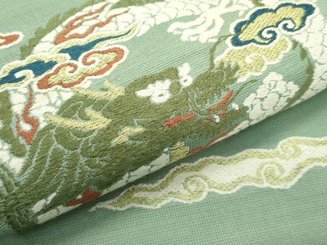 平和屋着物＊夏物　九寸名古屋帯　唐織　雲龍　金銀糸　正絹　逸品　CABG7295rv