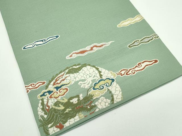 平和屋着物＊夏物　九寸名古屋帯　唐織　雲龍　金銀糸　正絹　逸品　CABG7295rv