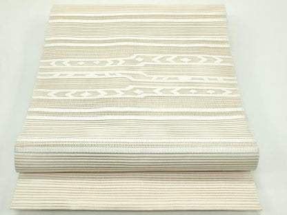 平和屋着物＊夏物　八寸名古屋帯　絽綴れ　横段文　正絹　逸品　CABG7298rv