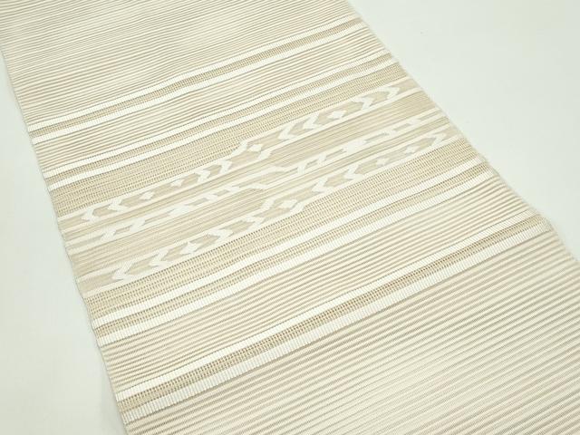 平和屋着物＊夏物　八寸名古屋帯　絽綴れ　横段文　正絹　逸品　CABG7298rv
