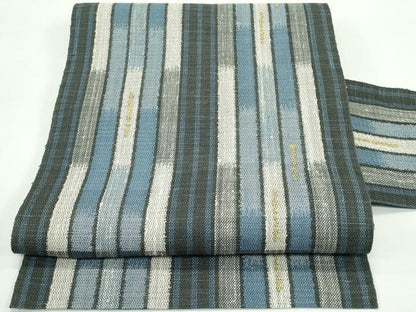 平和屋着物＊夏物　八寸名古屋帯　間道　正絹　逸品　未使用　CABG7299rv