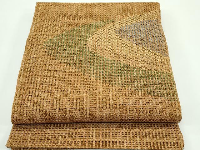 平和屋着物＊夏物　八寸名古屋帯　羅　幾何学文様　正絹　逸品　CABG7300rv