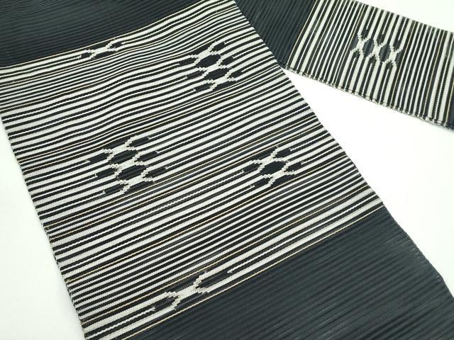 平和屋着物＊夏物　八寸名古屋帯　絽綴れ　横段文　金銀糸　正絹　逸品　CABG7301rv
