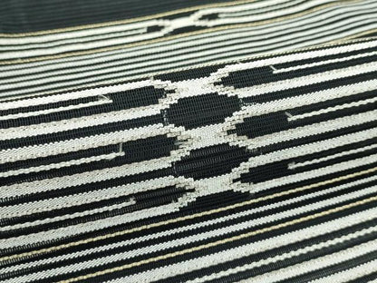 平和屋着物＊夏物　八寸名古屋帯　絽綴れ　横段文　金銀糸　正絹　逸品　CABG7301rv