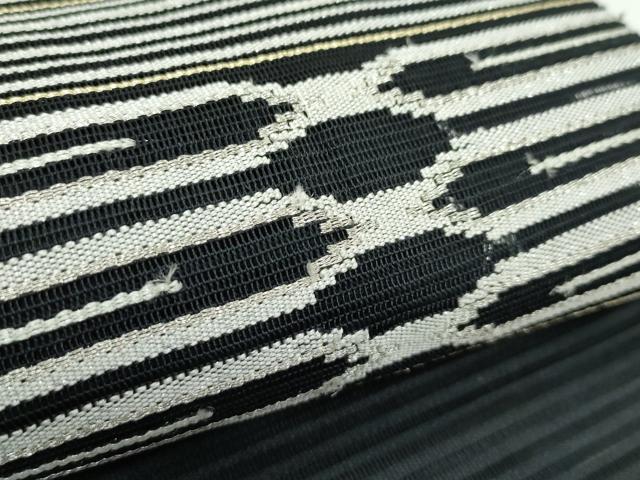 平和屋着物＊夏物　八寸名古屋帯　絽綴れ　横段文　金銀糸　正絹　逸品　CABG7301rv