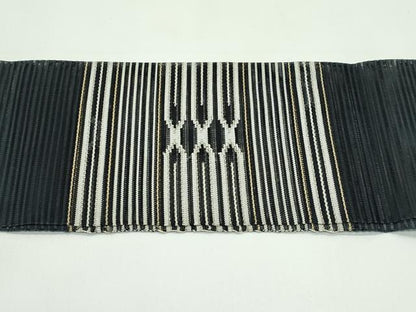 平和屋着物＊夏物　八寸名古屋帯　絽綴れ　横段文　金銀糸　正絹　逸品　CABG7301rv