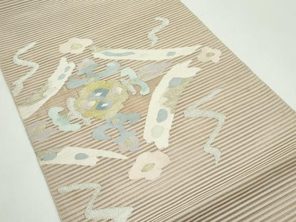 平和屋着物＊夏物　八寸名古屋帯　絽綴れ　菱花文　金銀糸　正絹　逸品　CABG7302rv