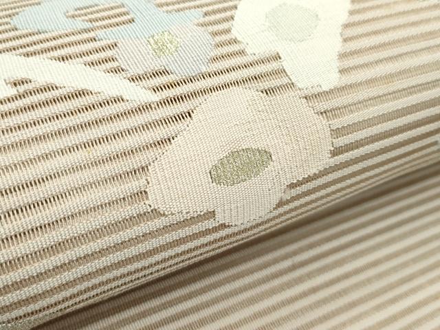 平和屋着物＊夏物　八寸名古屋帯　絽綴れ　菱花文　金銀糸　正絹　逸品　CABG7302rv