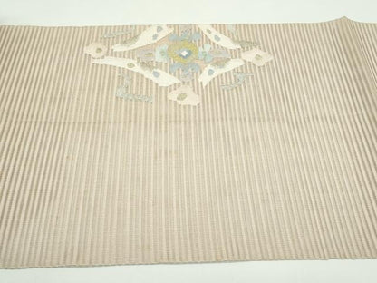 平和屋着物＊夏物　八寸名古屋帯　絽綴れ　菱花文　金銀糸　正絹　逸品　CABG7302rv