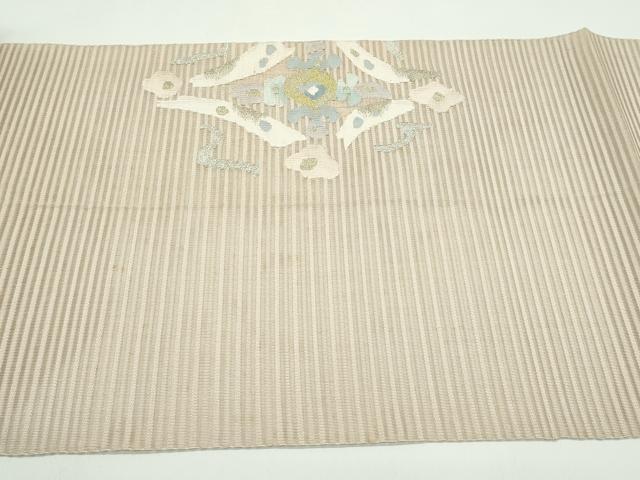 平和屋着物＊夏物　八寸名古屋帯　絽綴れ　菱花文　金銀糸　正絹　逸品　CABG7302rv