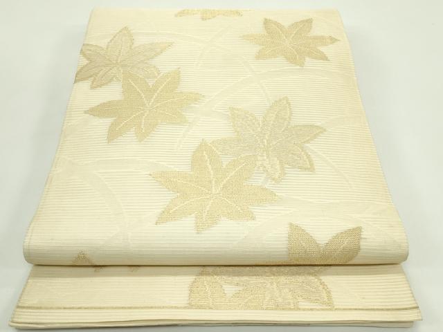 平和屋着物＊夏物 全通柄袋帯 芝草楓文 金糸 正絹 逸品 CABG7310rv