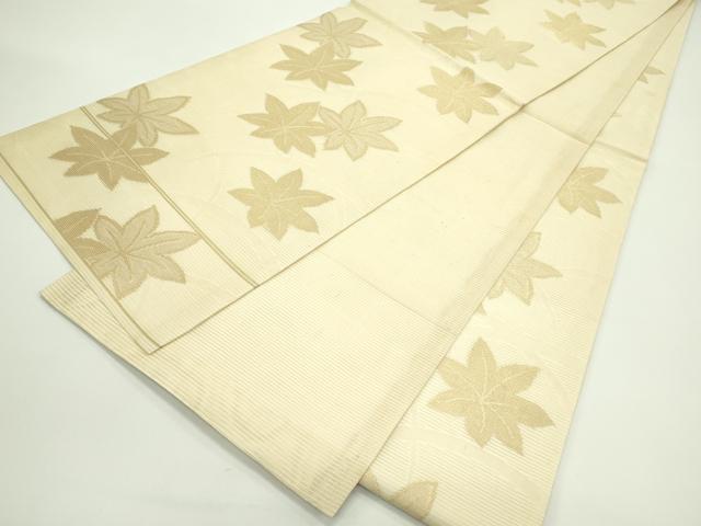平和屋着物＊夏物 全通柄袋帯 芝草楓文 金糸 正絹 逸品 CABG7310rv
