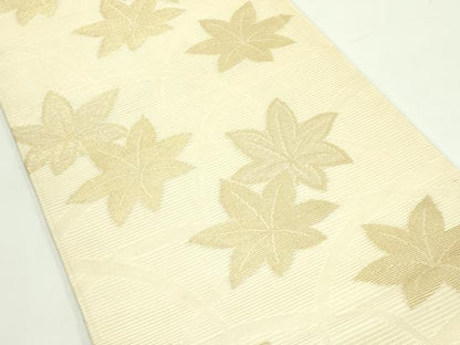 平和屋着物＊夏物 全通柄袋帯 芝草楓文 金糸 正絹 逸品 CABG7310rv