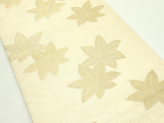 平和屋着物＊夏物 全通柄袋帯 芝草楓文 金糸 正絹 逸品 CABG7310rv