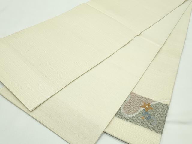 平和屋着物＊夏物 太鼓柄袋帯 流水花文 金銀糸 正絹 逸品 未使用 CABG7317rv