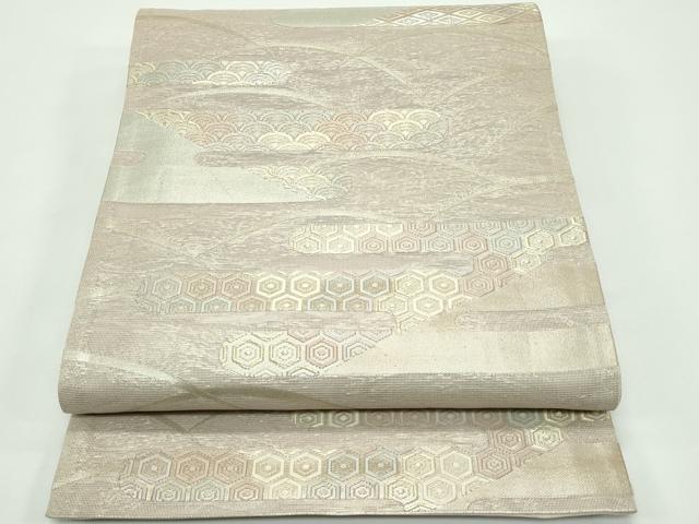 平和屋着物＊夏物 六通柄袋帯 薫風 エ霞吉祥芝草文 金銀糸 正絹 逸品 CABG7325rv