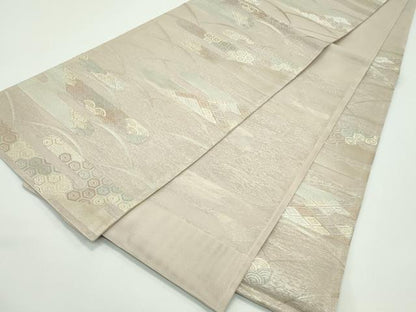 平和屋着物＊夏物 六通柄袋帯 薫風 エ霞吉祥芝草文 金銀糸 正絹 逸品 CABG7325rv