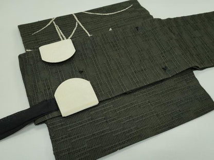 平和屋着物＊夏物　つけ帯　ろうけつ染め　草花文　正絹　逸品　CABG7326rv