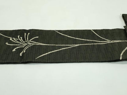 平和屋着物＊夏物　つけ帯　ろうけつ染め　草花文　正絹　逸品　CABG7326rv