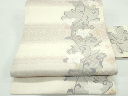 平和屋着物＊夏物　九寸名古屋帯　葡萄唐草文　正絹　逸品　未使用　CABG7327rv