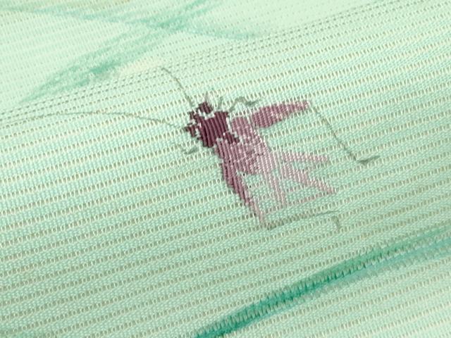 平和屋着物＊夏物　九寸名古屋帯　手描き　夏虫　露芝文　正絹　逸品　CABG7328rv