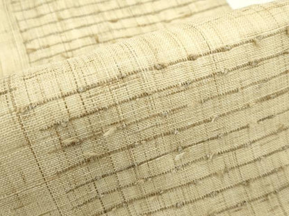 平和屋着物＊夏物　九寸名古屋帯　市松文様　麻　逸品　CABG7329rv