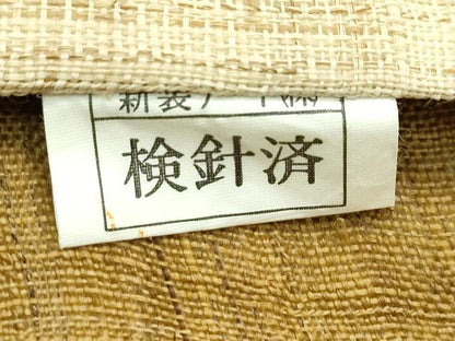 平和屋着物＊夏物　九寸名古屋帯　市松文様　麻　逸品　CABG7329rv