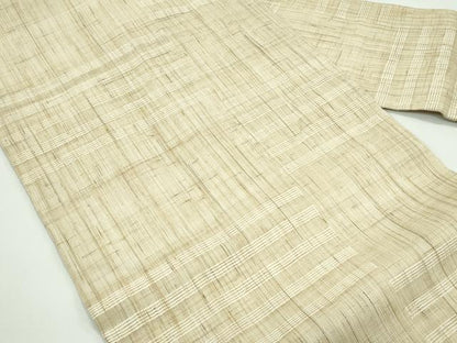 平和屋着物＊夏物　九寸名古屋帯　横段文　麻　逸品　未使用　CABG7330rv