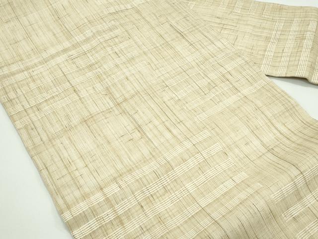 平和屋着物＊夏物　九寸名古屋帯　横段文　麻　逸品　未使用　CABG7330rv