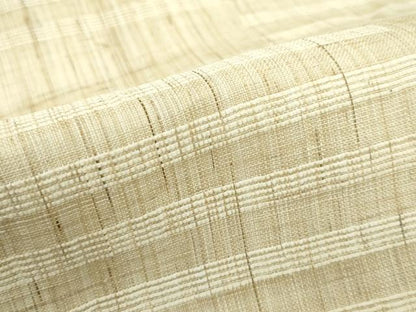 平和屋着物＊夏物　九寸名古屋帯　横段文　麻　逸品　未使用　CABG7330rv