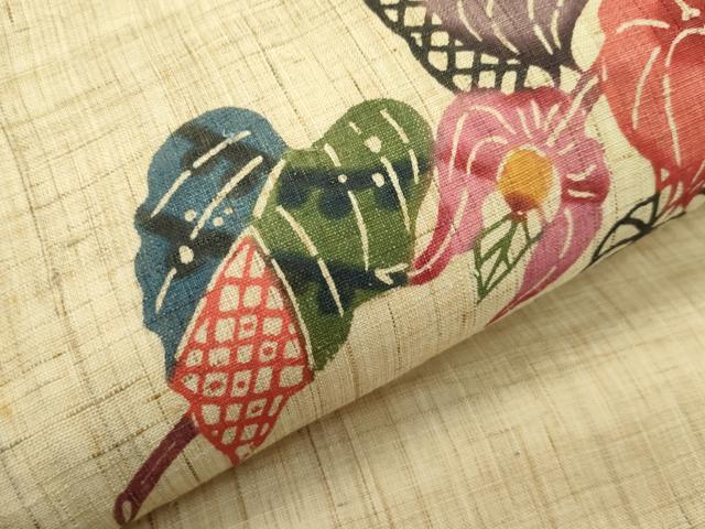 平和屋着物＊夏物　本場琉球紅型　八寸名古屋帯　鬼灯　麻　逸品　CABG7331rv