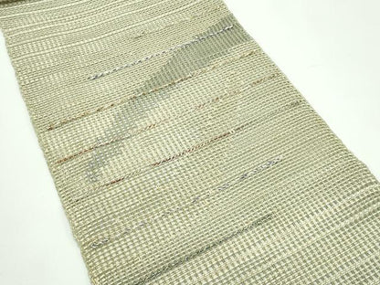 平和屋着物＊夏物　八寸名古屋帯　羅　霞文　銀糸　正絹　逸品　CABG7332rv
