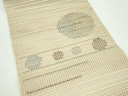 平和屋着物＊夏物　八寸名古屋帯　羅　霞丸文　金銀糸　正絹　逸品　未使用　CABG7333rv