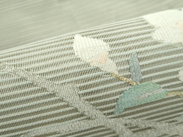 平和屋着物＊夏物　八寸名古屋帯　絽綴れ　枝花文　金銀糸　正絹　逸品　CABG7335rv