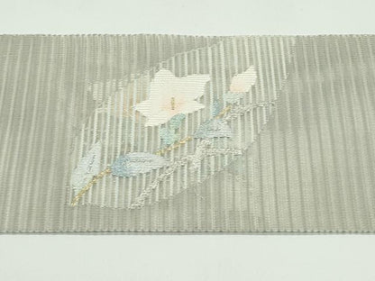 平和屋着物＊夏物　八寸名古屋帯　絽綴れ　枝花文　金銀糸　正絹　逸品　CABG7335rv