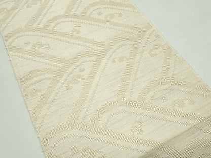 平和屋着物＊夏物　八寸名古屋帯　立波文　正絹　逸品　CABG7336rv