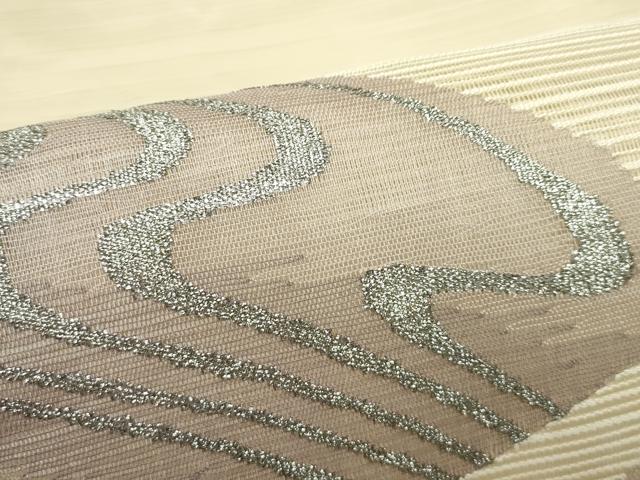 平和屋着物＊夏物　八寸名古屋帯　絽綴れ　地紙枝花文　金銀糸　正絹　逸品　CABG7338rv