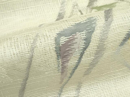 平和屋着物＊夏物　絽綴れ　幾何学文様　銀糸　名古屋帯　正絹　逸品　CABG7339rv