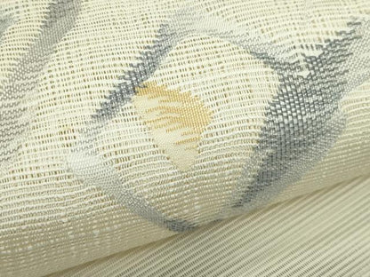 平和屋着物＊夏物　絽綴れ　幾何学文様　銀糸　名古屋帯　正絹　逸品　CABG7339rv