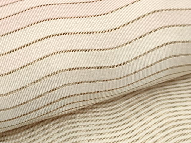 平和屋着物＊夏物　八寸名古屋帯　絽綴れ　よろけ縞　正絹　逸品　CABG7340rv