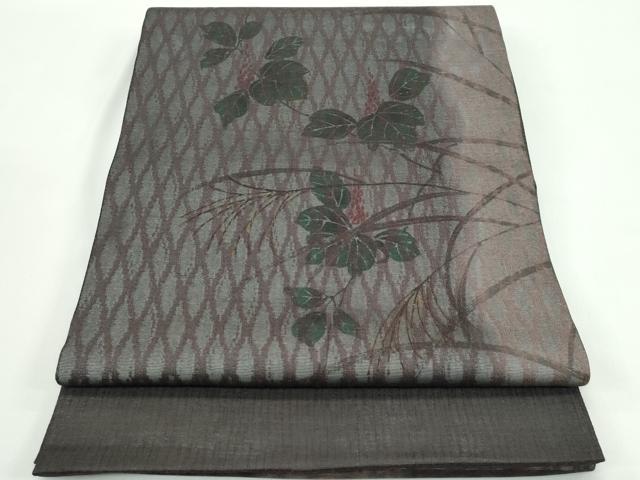 平和屋着物＊夏物 太鼓柄袋帯 草花文 金彩 正絹 逸品 CABG7343rv