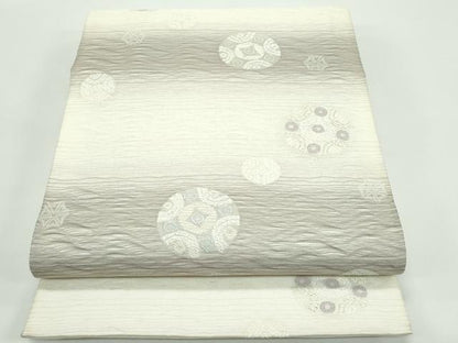 平和屋着物＊夏物　六通柄袋帯　すくい織　吉祥丸文　金糸　正絹　逸品　CABG7345rv