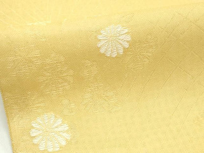 平和屋着物＊夏物　九寸名古屋帯　菊　金糸　正絹　逸品　CABG7347rv