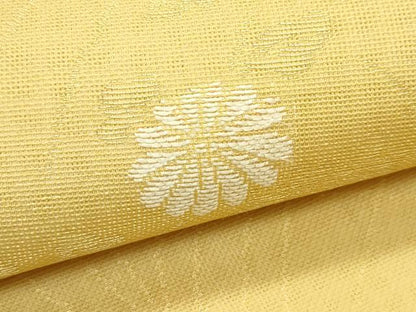 平和屋着物＊夏物　九寸名古屋帯　菊　金糸　正絹　逸品　CABG7347rv