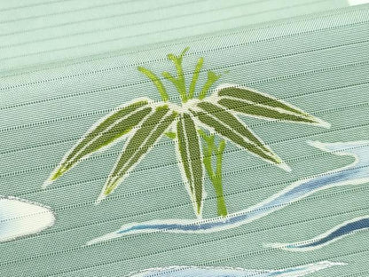 平和屋着物＊夏物　絽塩瀬　九寸名古屋帯　流水草木文　銀彩　正絹　逸品　CABG7350rv