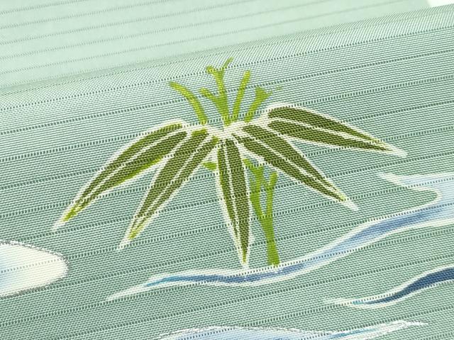 平和屋着物＊夏物　絽塩瀬　九寸名古屋帯　流水草木文　銀彩　正絹　逸品　CABG7350rv