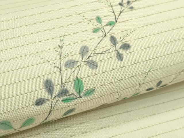 平和屋着物＊夏物　絽塩瀬　九寸名古屋帯　作家物　手描き　萩　正絹　逸品　未使用　CABG7351rv
