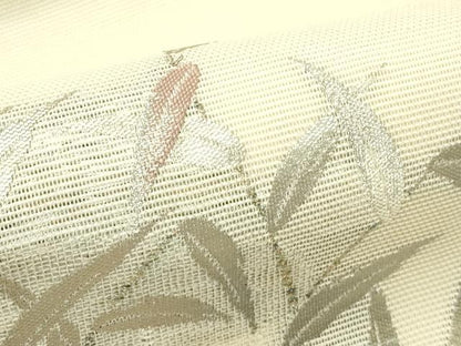 平和屋着物＊夏物　九寸名古屋帯　流水草木文　金銀糸　正絹　逸品　CABG7352rv