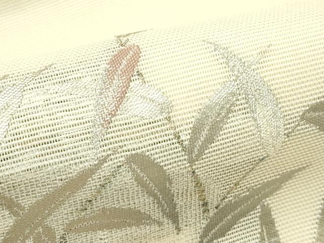 平和屋着物＊夏物　九寸名古屋帯　流水草木文　金銀糸　正絹　逸品　CABG7352rv